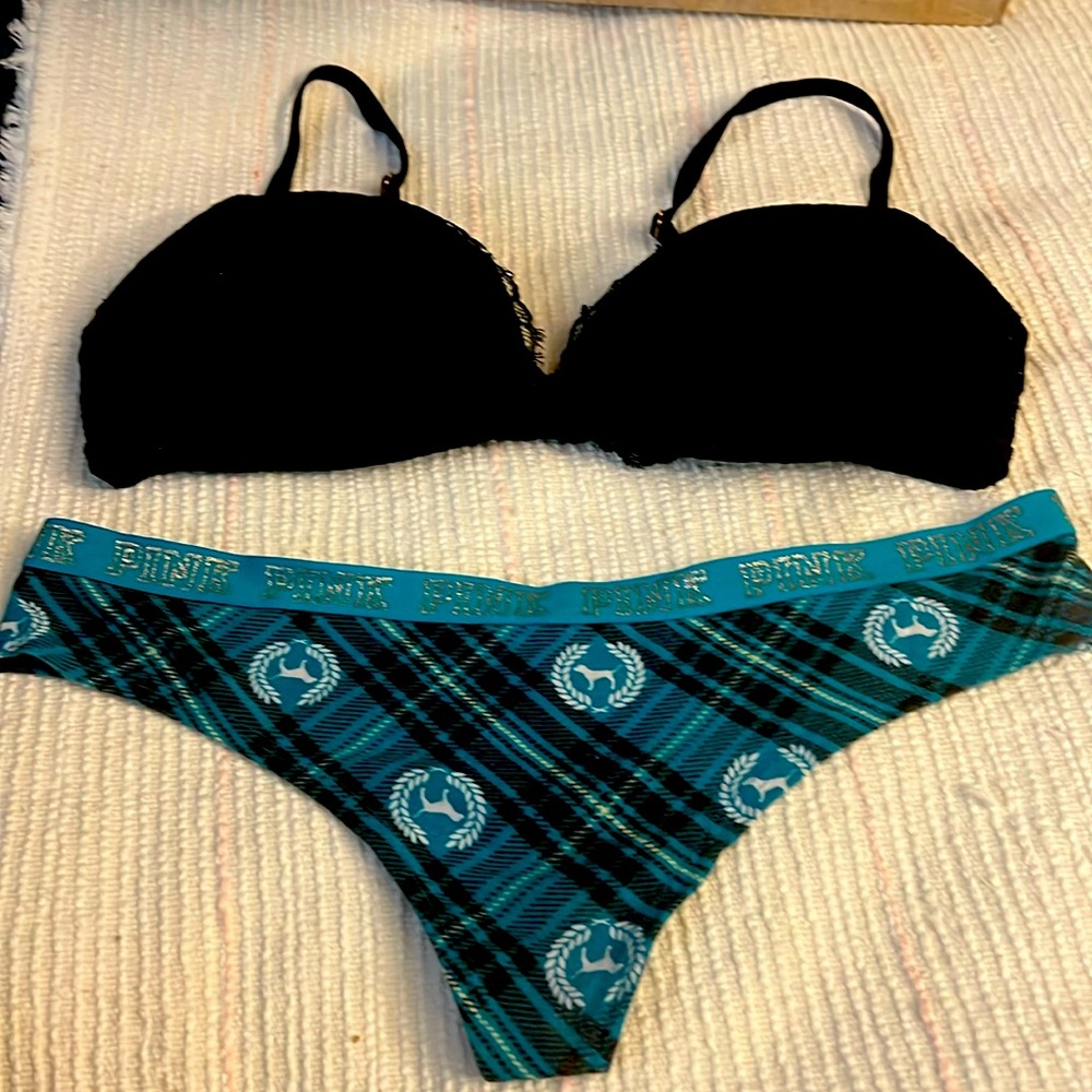 Victorias Secret Pink bra and panty set size 36B and Medium